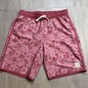 Travis Mathew Leader Board Shorts Pink Fuchsia Floral Hybrid  Stretch‎ Swim 7"